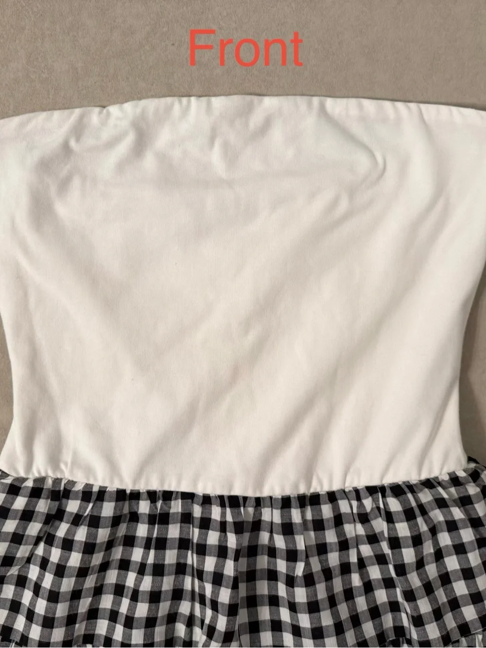 Thirty Thirty Strapless Gingham Tiered Mini Dress Size M Black White NWT - Picture 12 of 17